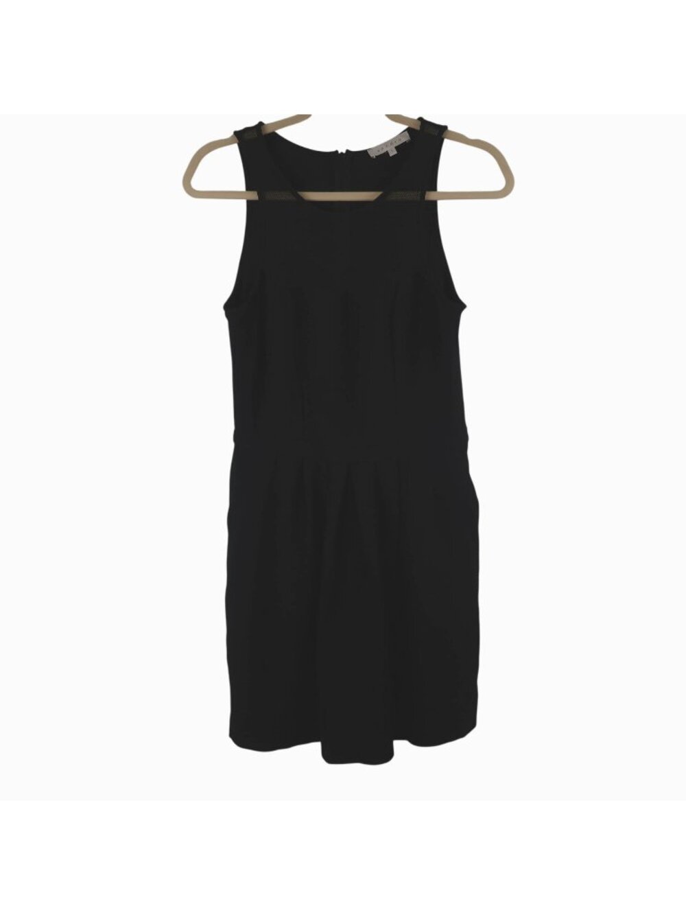 Sandro 1 4 S 36 Black Sleeveless Dress With Mesh Detail